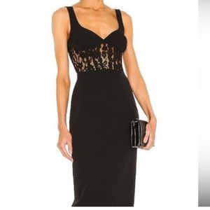 Bardot lace black dress